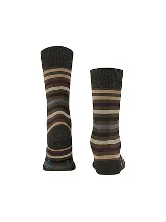 FALKE | Chaussettes TINTED STRIPE asphalt mel | braun
